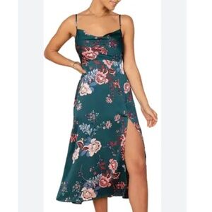 Petal & Pup Floral Midi Dress - Teal and Pink